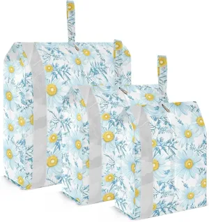 Floral Spring Daisy Packing Cubes for Travel 3 Set Compression Bags Suitcase Organizer for Suitcase