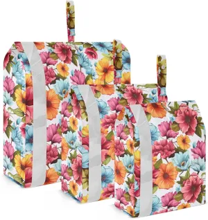 Floral Watercolor Flowers Packing Cubes for Travel 3 Set Packing Compression Cubes Luggage Bags for Suitcase