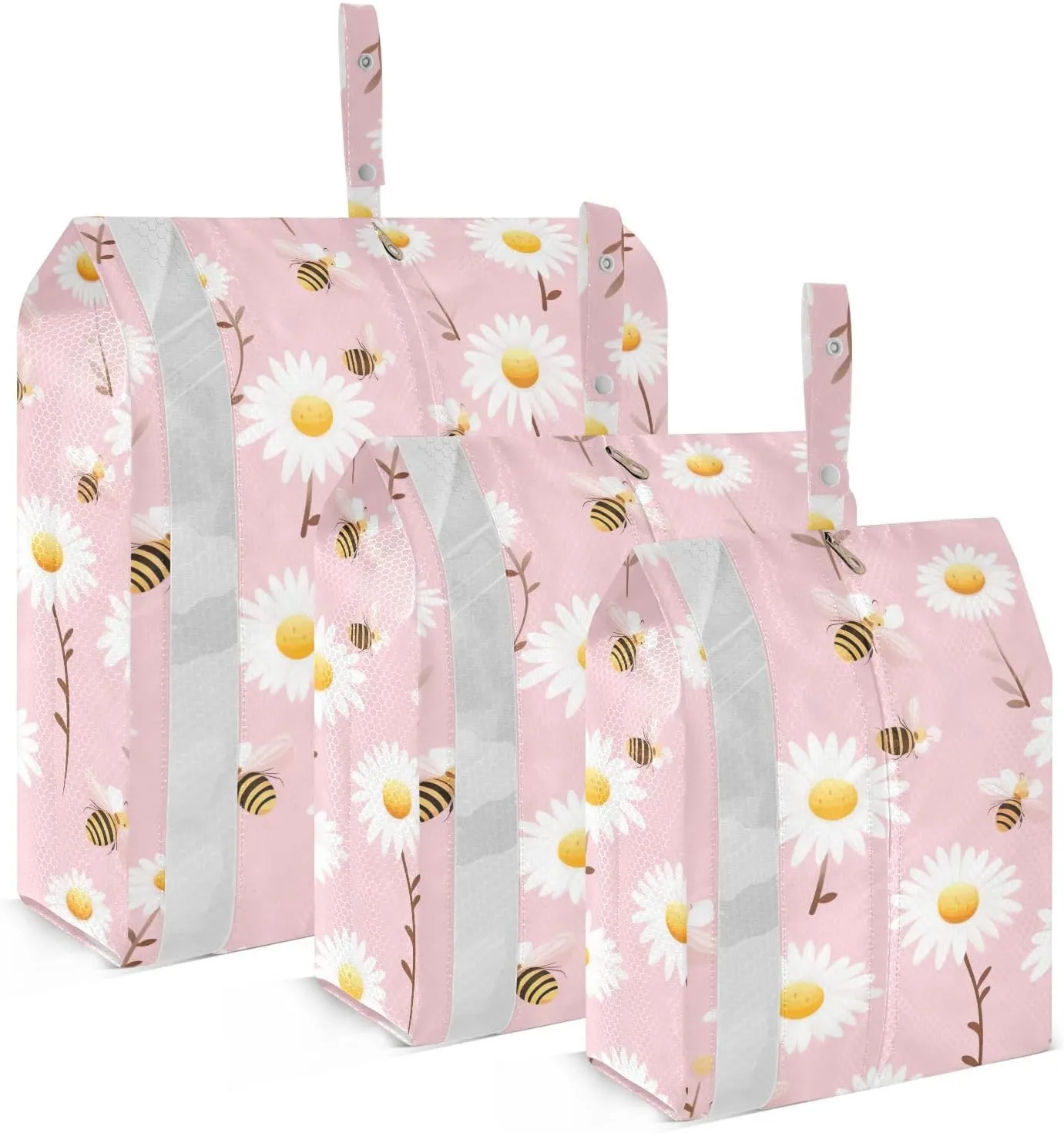 Flower Bee Pink Packing Cubes for Travel 3 Set Packing Cubes Large Suitcase Organizer for Vacation Clothes