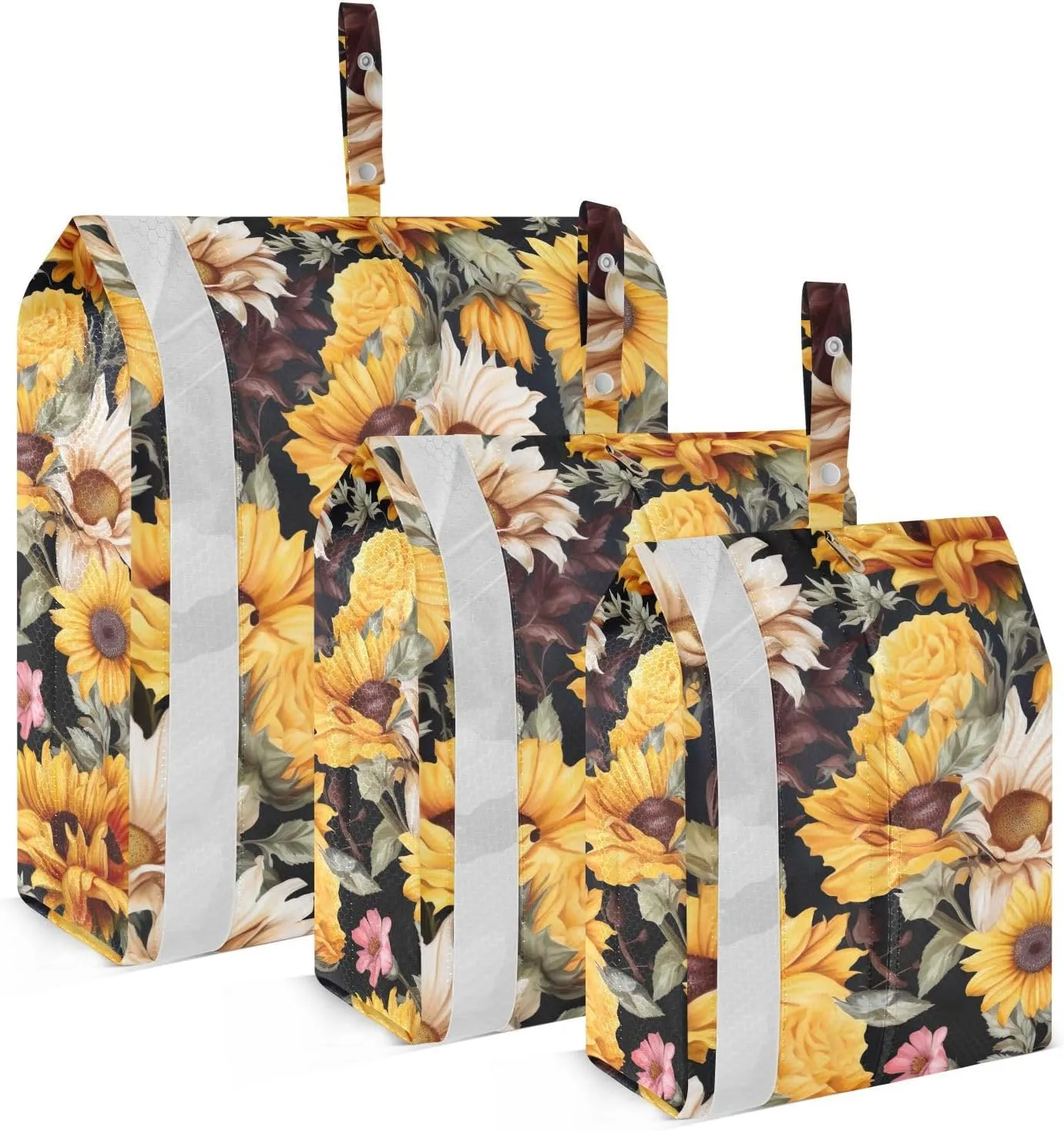 Flower Leaves Yellow Sunflowers Packing Cubes for Travel 3 Set Compression Packing Bags Luggage Bags for Suitcases