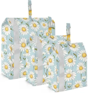 Flower Watercolor Daisy Packing Cubes for Travel 3 Set Compression Bag Luggage Organizers for Travel Compression