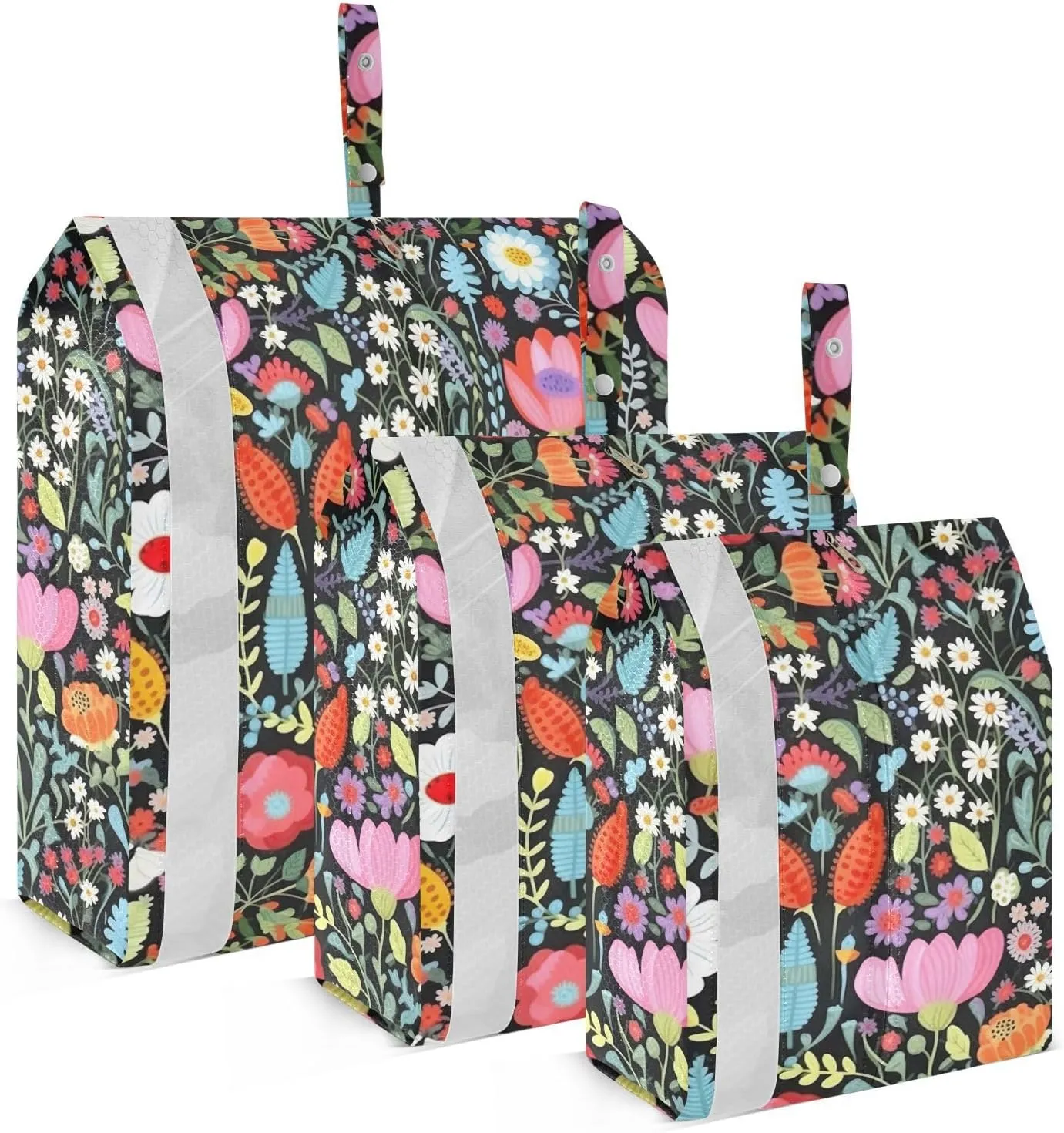 Flower Watercolor Packing Cubes for Travel 3 Set Compression Packing Cubes Luggage Packing Organizers for Suitcases