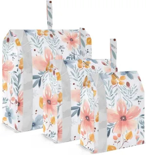 Flower Watercolor Packing Cubes for Travel 3 Set Large Packing Cubes Luggage Organizer Bags for Luggage