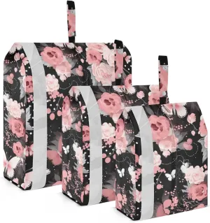 Flowers Butterfly Packing Cubes for Travel 3 Set Packing Travel Organizer Cubes Luggage Packing Organizers for Organization