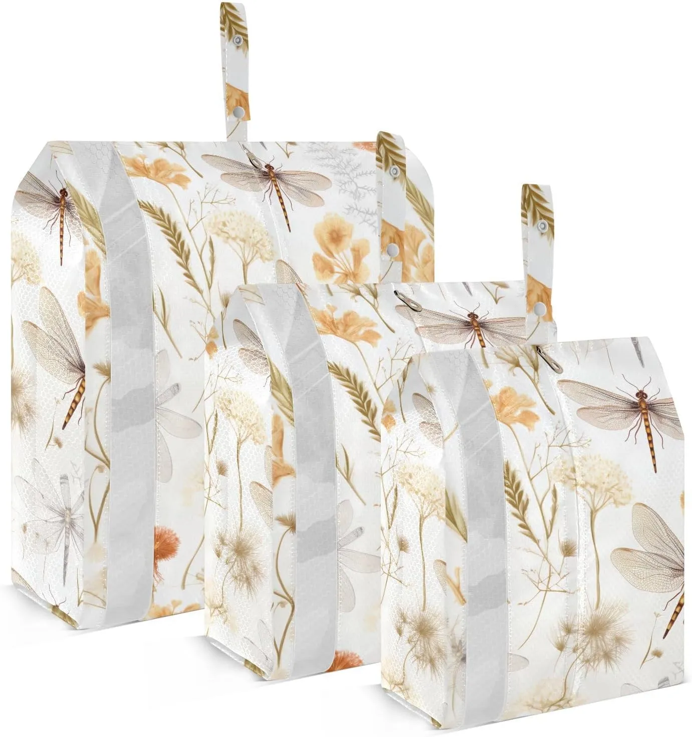 Flowers Leaves Dragonflies Plants Packing Cubes for Travel 3 Set Large Packing Cubes Luggage Cubes for Suitcase
