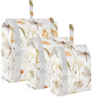 Flowers Leaves Dragonflies Plants Packing Cubes for Travel 3 Set Large Packing Cubes Luggage Cubes for Suitcase
