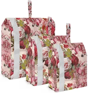 Flowers Leaves Rose Pink Packing Cubes for Travel 3 Set Packing Compression Cubes Suitcase Organizer Bags for Travel Accessories