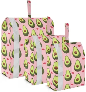 Fruit Avocados Green Packing Cubes for Travel 3 Set Compressible Packing Cubes Luggage Cubes for Packing Compression