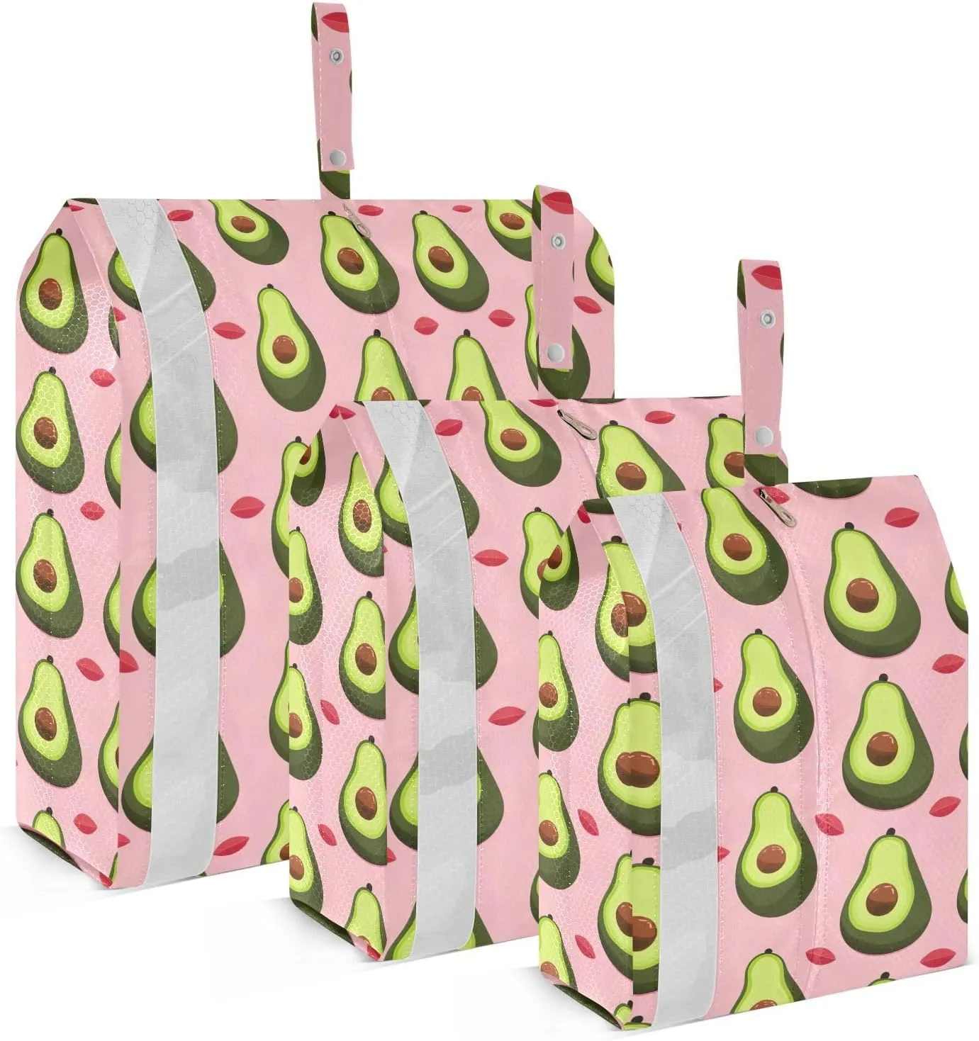 Fruit Avocados Green Packing Cubes for Travel 3 Set Compressible Packing Cubes Luggage Cubes for Packing Compression