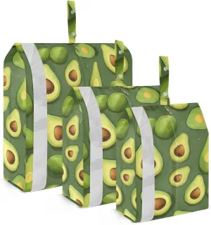 Fruit Green Avocado Packing Cubes for Travel 3 Set Compression Packing Cube Suitcase Organizer Bags for Travel Essentials