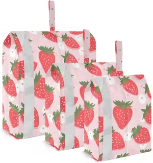 Fruit Strawberries Packing Cubes for Travel 3 Set Large Packing Cubes Suitcase Organizer Bags Set for Suitcases