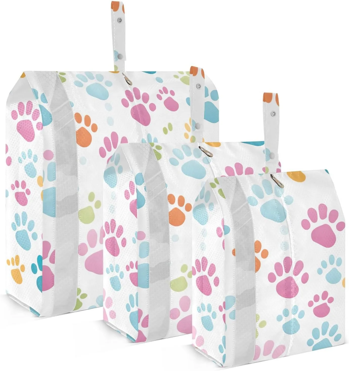 Funny Paws Print Packing Cubes for Travel 3 Set Compression Bag Luggage Organizers for Suitcase