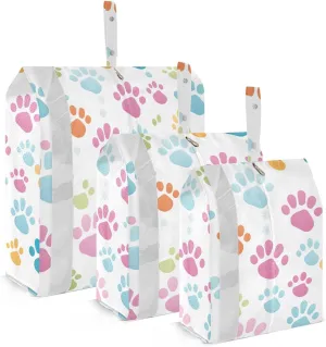 Funny Paws Print Packing Cubes for Travel 3 Set Compression Bag Luggage Organizers for Suitcase