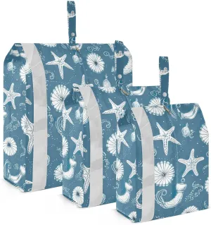 Funny Starfish Packing Cubes for Travel 3 Set Compression Packing Bags Suitcase Organizer Bags Set for Woman Man