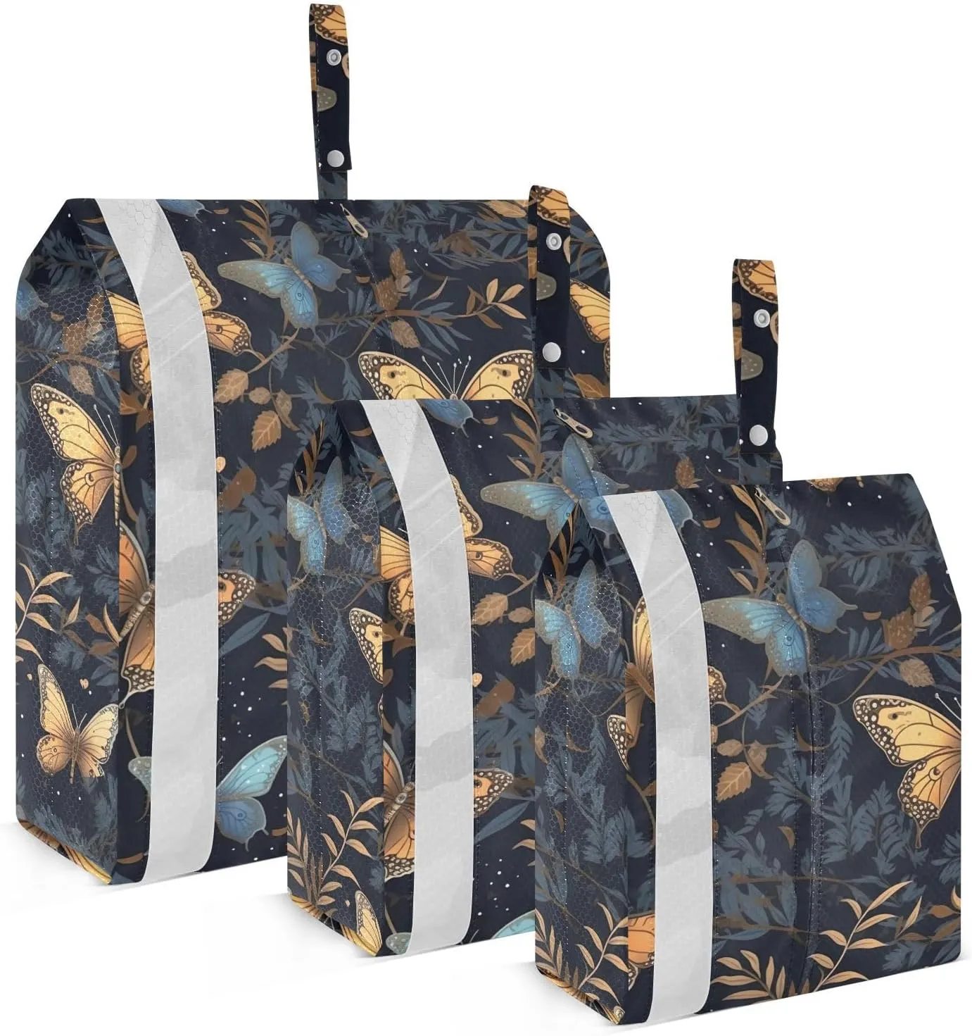 Golden Butterflies Packing Cubes for Travel 3 Set Travel Organizer Bags Luggage Cubes for Vacation Clothes