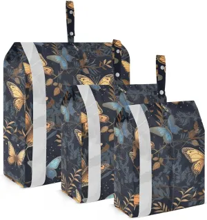 Golden Butterflies Packing Cubes for Travel 3 Set Travel Organizer Bags Luggage Cubes for Vacation Clothes