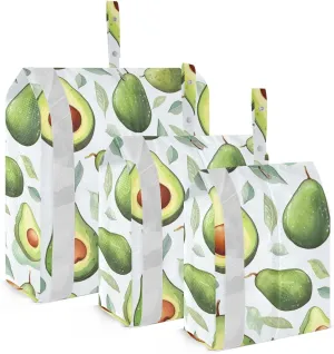 Green Avocado Leaves Pattern Packing Cubes for Travel 3 Set Luggage Packing Cubes Luggage Organizer Bags for Packing
