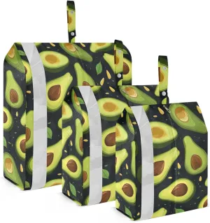 Green Avocados Fruit Packing Cubes for Travel 3 Set Travel Organizer Luggage Bags Organizer for Vacation Clothes