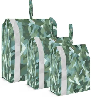 Green Camouflage Trendy Packing Cubes for Travel 3 Set Travel Organizer Luggage Cubes for Woman Man