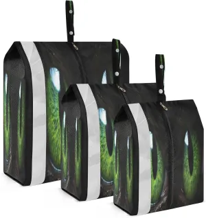 Green Cat Eyes Packing Cubes for Travel 3 Set Compression Packing Cubes Suitcase Organizer Bags Set for Woman Man