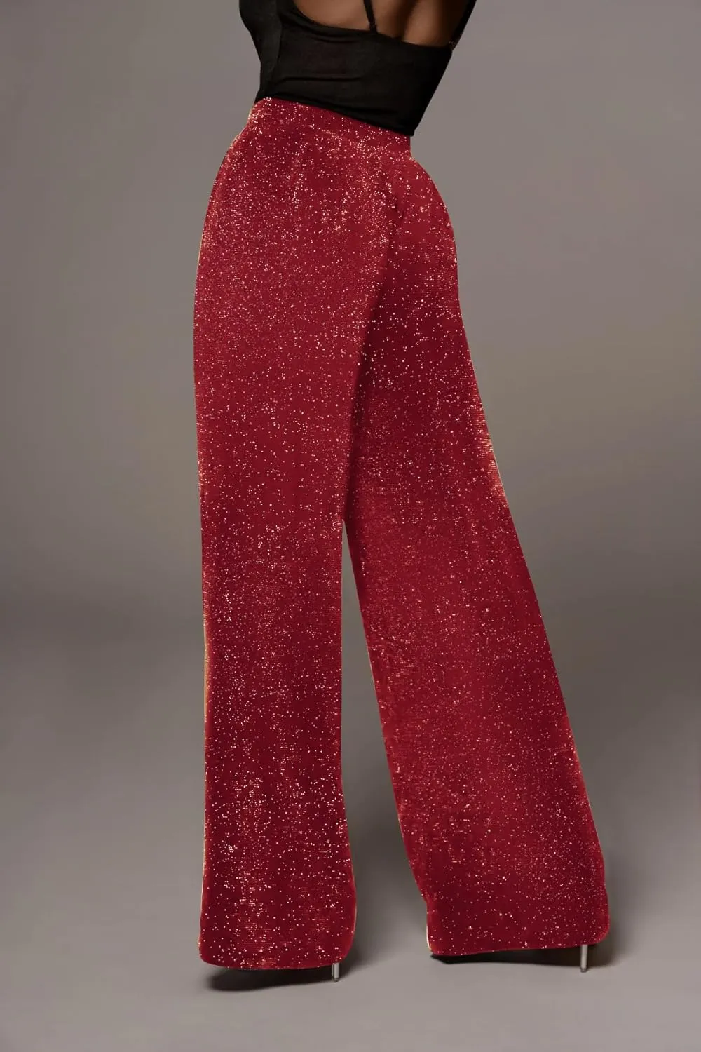 GUOLEZEEV Women High Elastic Waist Wide Leg Palazzo Pants Casual Loose Long Pant Trouser