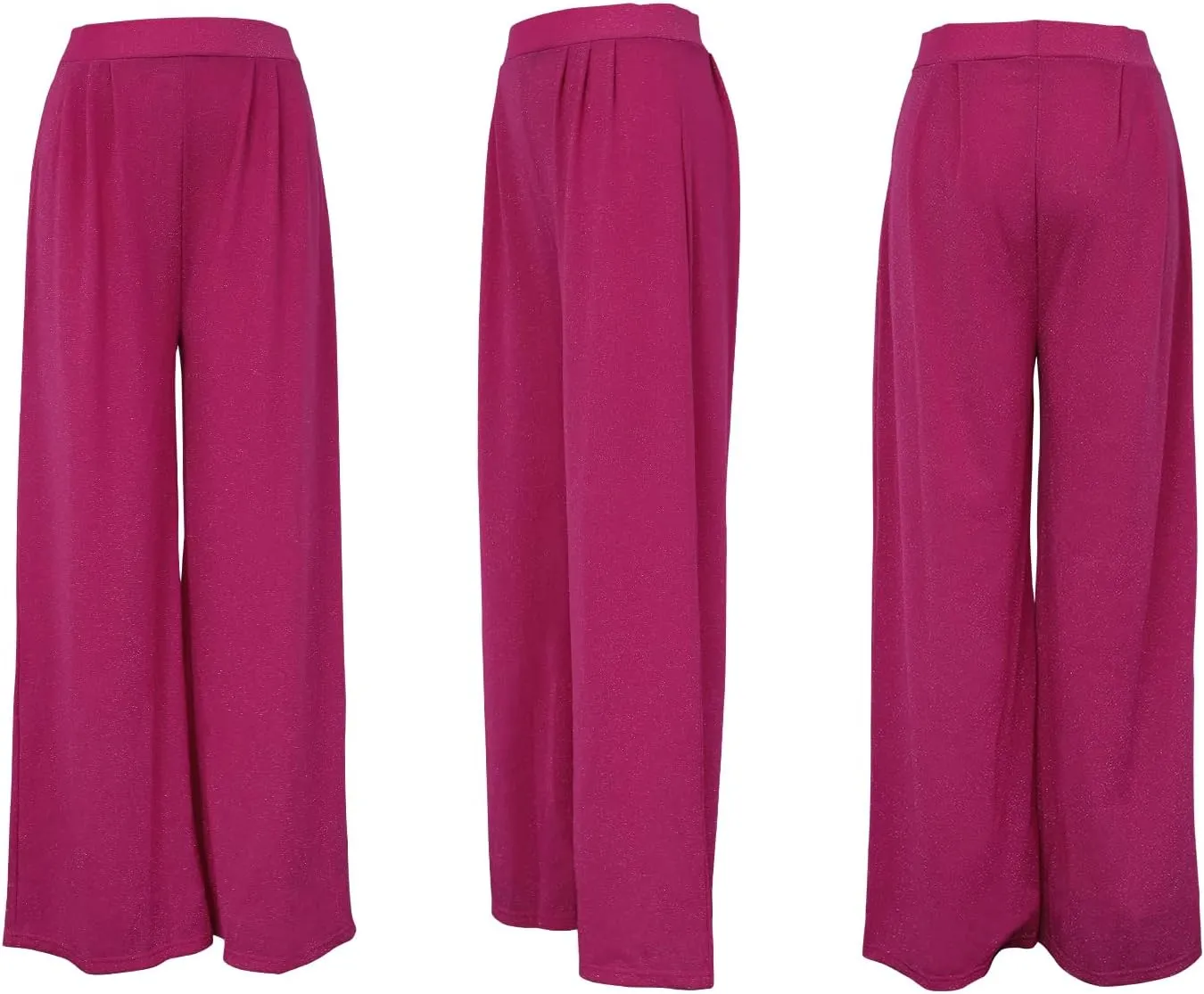 GUOLEZEEV Women High Elastic Waist Wide Leg Palazzo Pants Casual Loose Long Pant Trouser