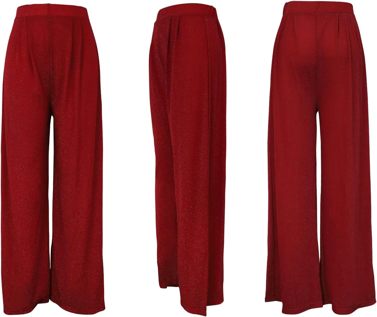 GUOLEZEEV Women High Elastic Waist Wide Leg Palazzo Pants Casual Loose Long Pant Trouser