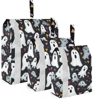 Halloween Cute Ghost Packing Cubes for Travel 3 Set Luggage Packing Cubes Luggage Cubes for Packing Compression