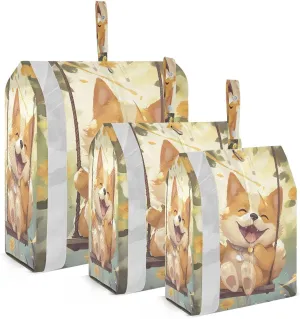 Happy Smiling Dog Puppy Packing Cubes for Travel 3 Set Travel Organizer Bags Luggage Organizer Bags for Carry On