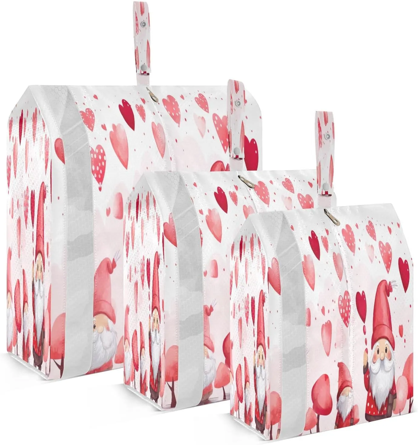Happy Valentines Day Gnomes Packing Cubes for Travel 3 Set Compression Packing Cube Luggage Packing Organizers for Suitcases