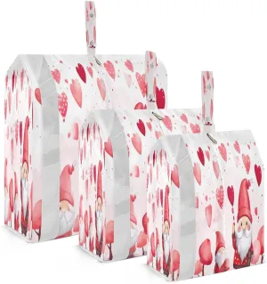 Happy Valentines Day Gnomes Packing Cubes for Travel 3 Set Compression Packing Cube Luggage Packing Organizers for Suitcases