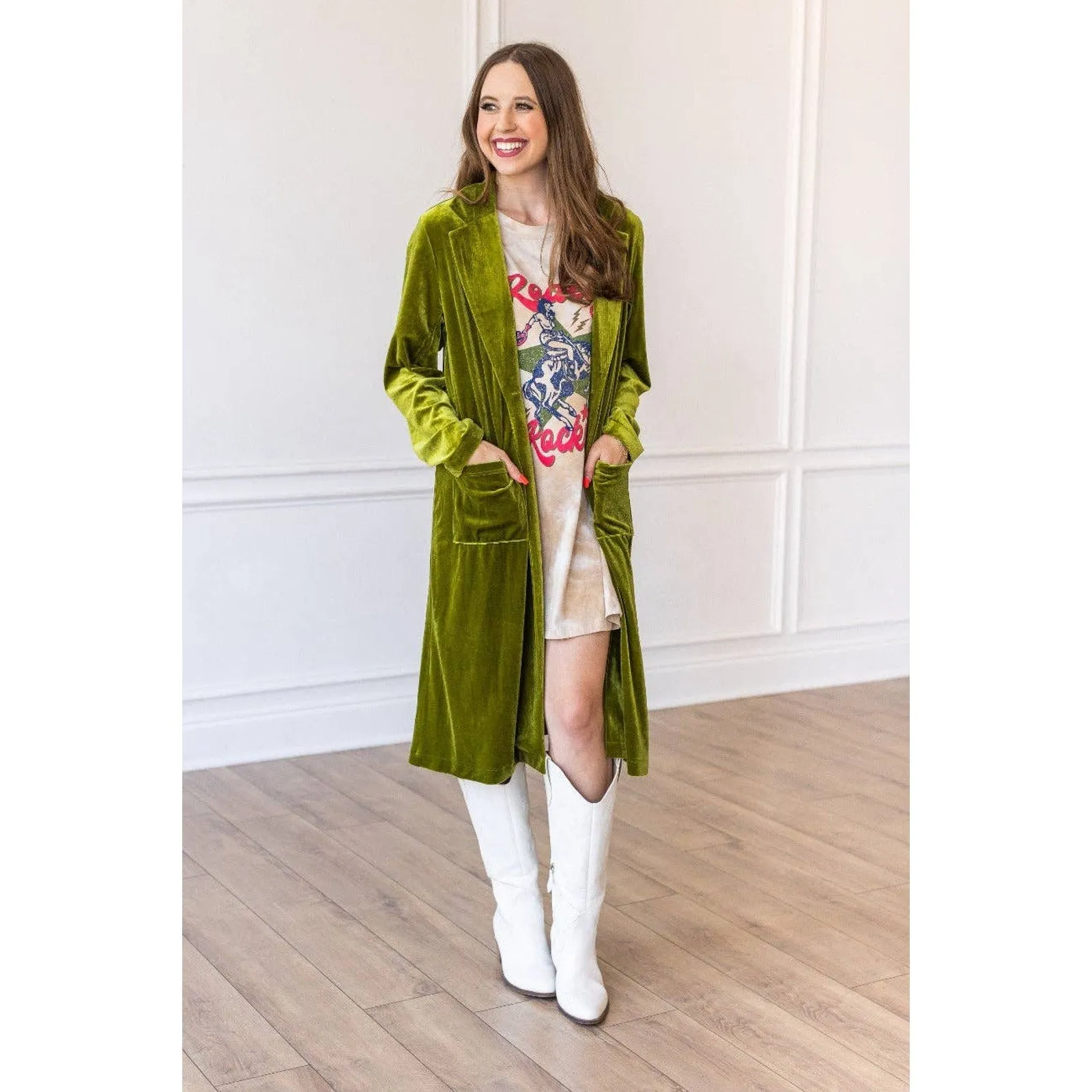 Hard Candy Velvet Jacket in Green / Multiple Sizes