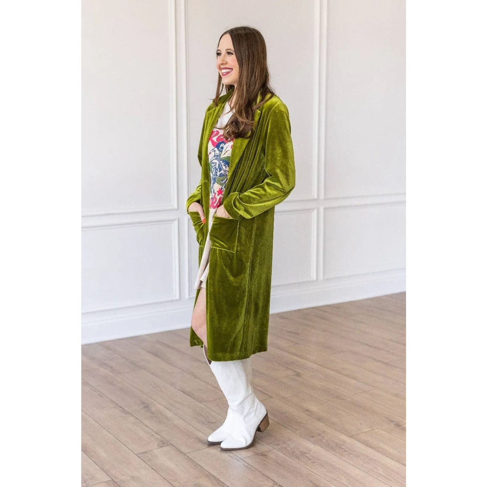 Hard Candy Velvet Jacket in Green / Multiple Sizes