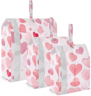 Hearts Valentine Packing Cubes for Travel 3 Set Packing Essentials Suitcase Organizer Bags Set for Suitcases