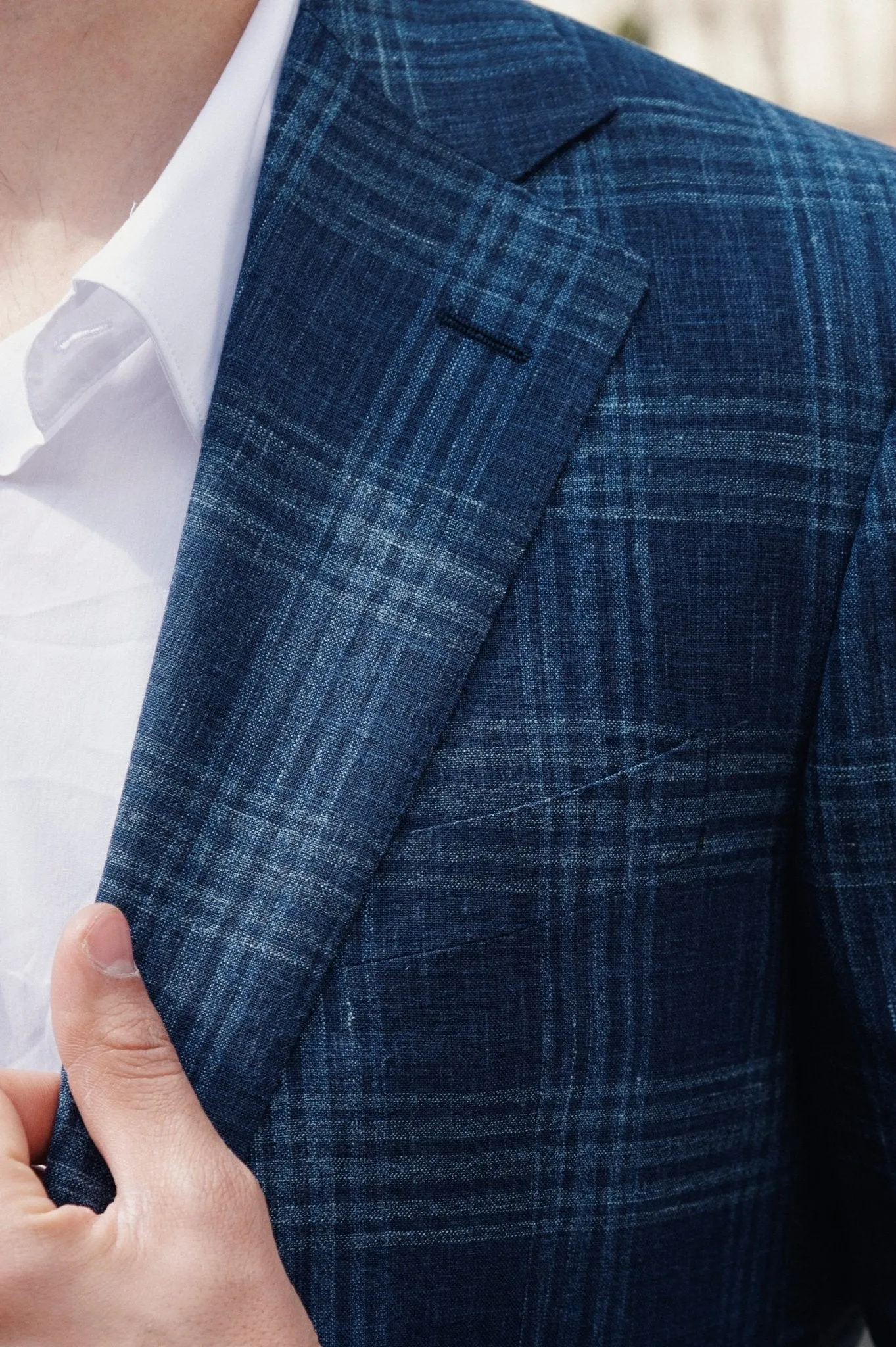 HENRY SARTORIAL HERITAGE Zegna Cross-Ply™ Herringbone Blazer NAVY/BLUE REG