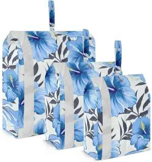 Hibiscus Flower Leaf Tropical Packing Cubes for Travel 3 Set Packing Compression Cubes Suitcase Organizer Bags for Organization