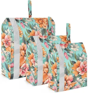 Hibiscus Flowers Colorful Packing Cubes for Travel 3 Set Luggage Packing Cubes Luggage Bags for Carry On Suitcases
