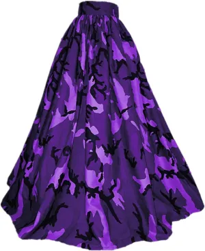 HS-LK Women Stretchy High Waisted A-line Swing Skirt Camo Print Pleated Flared Maxi Skirt