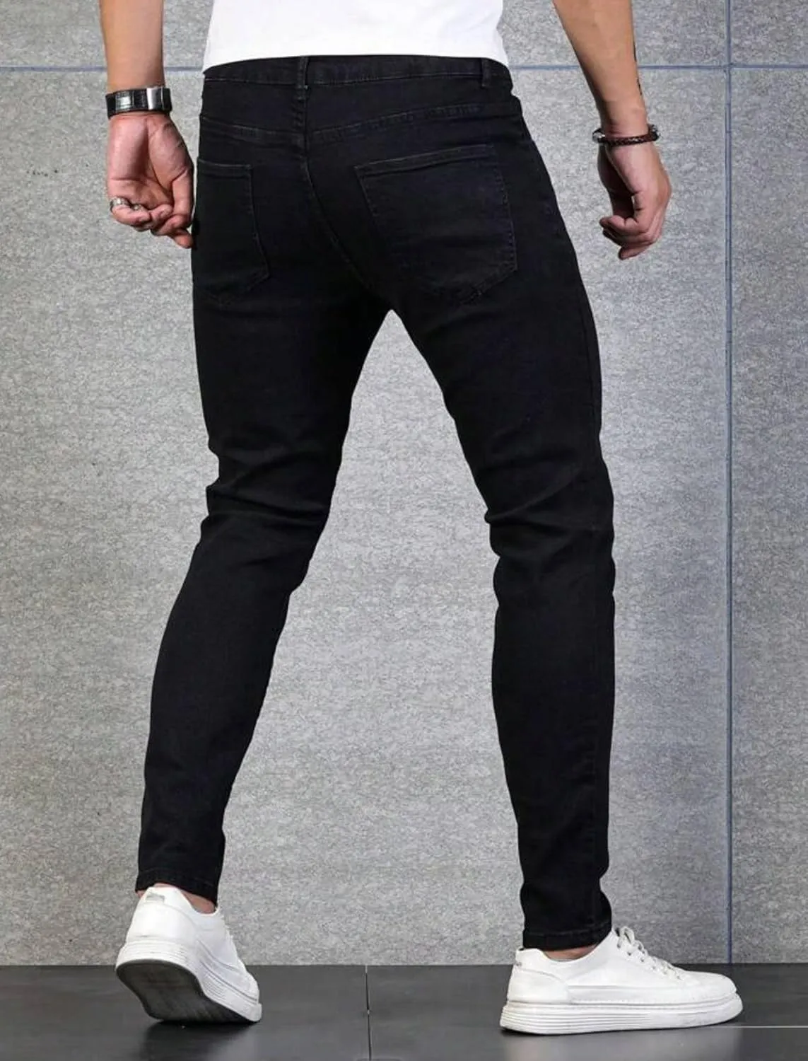 HUNGSON Skinny Jeans for Men Stretch Slim Fit Ripped Distressed