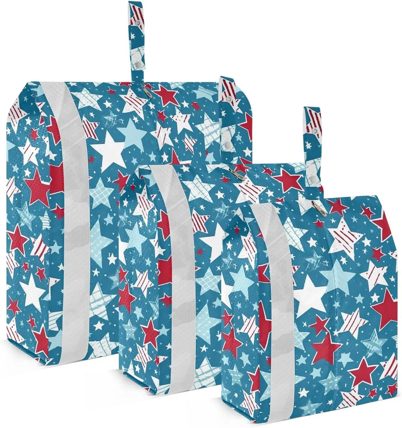 Independence Day Stars Blue Packing Cubes for Travel 3 Set Packing Cubes Large Luggage Bags Organizer for Carry On Suitcases