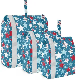 Independence Day Stars Blue Packing Cubes for Travel 3 Set Packing Cubes Large Luggage Bags Organizer for Carry On Suitcases
