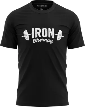 Iron Therapy Shirt for Men, Funny Gym Shirts, Mens Gym Tshirt, Fitness Train Workout