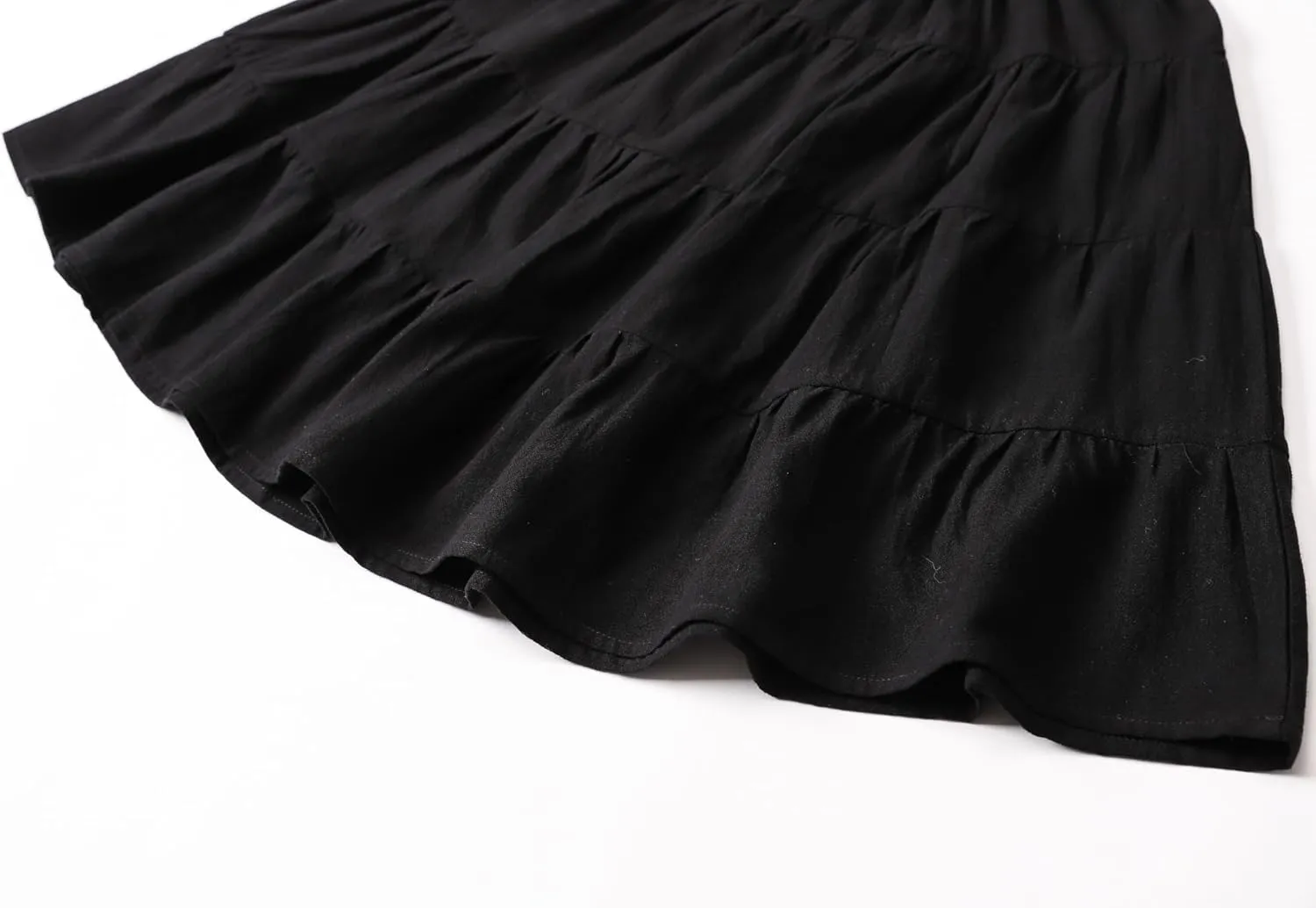J.E Sterguard Skirts for Girls Stretch Waist A-Line Big Swing Middle Length Multilevel Pleated Skirt Girls Skirts Size 4-16