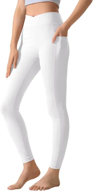 KEREDA Girls Athletic Leggings V Cross Yoga Pants Teen Girls with Pocket for Workout,Gym,Running,Dance
