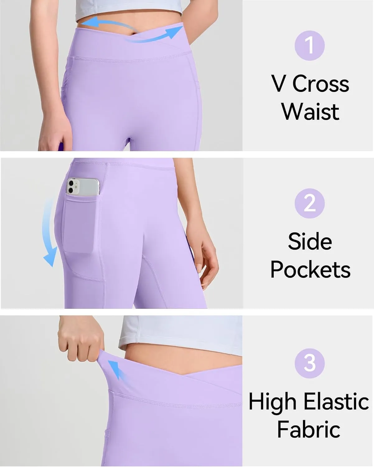 KEREDA Girls Athletic Leggings V Cross Yoga Pants Teen Girls with Pocket for Workout,Gym,Running,Dance