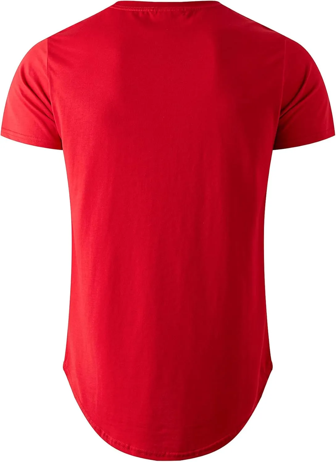 KLIEGOU Mens 100 Cotton Hipster Hip Hop Longline Crewneck T-Shirt Pre - Shrunk S-4XL