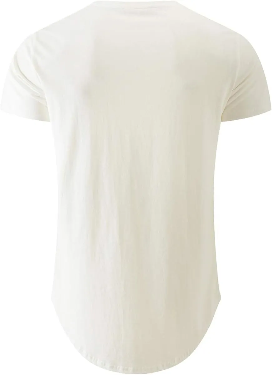 KLIEGOU Mens 100 Cotton Hipster Hip Hop Longline Crewneck T-Shirt Pre - Shrunk S-4XL