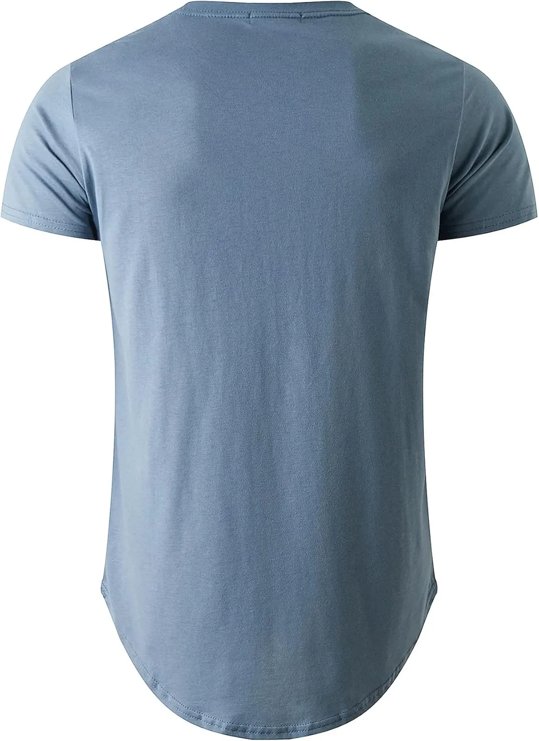 KLIEGOU Mens 100 Cotton Hipster Hip Hop Longline Crewneck T-Shirt Pre - Shrunk S-4XL
