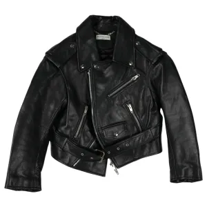 LEATHER BIKER JACKET / BLACK