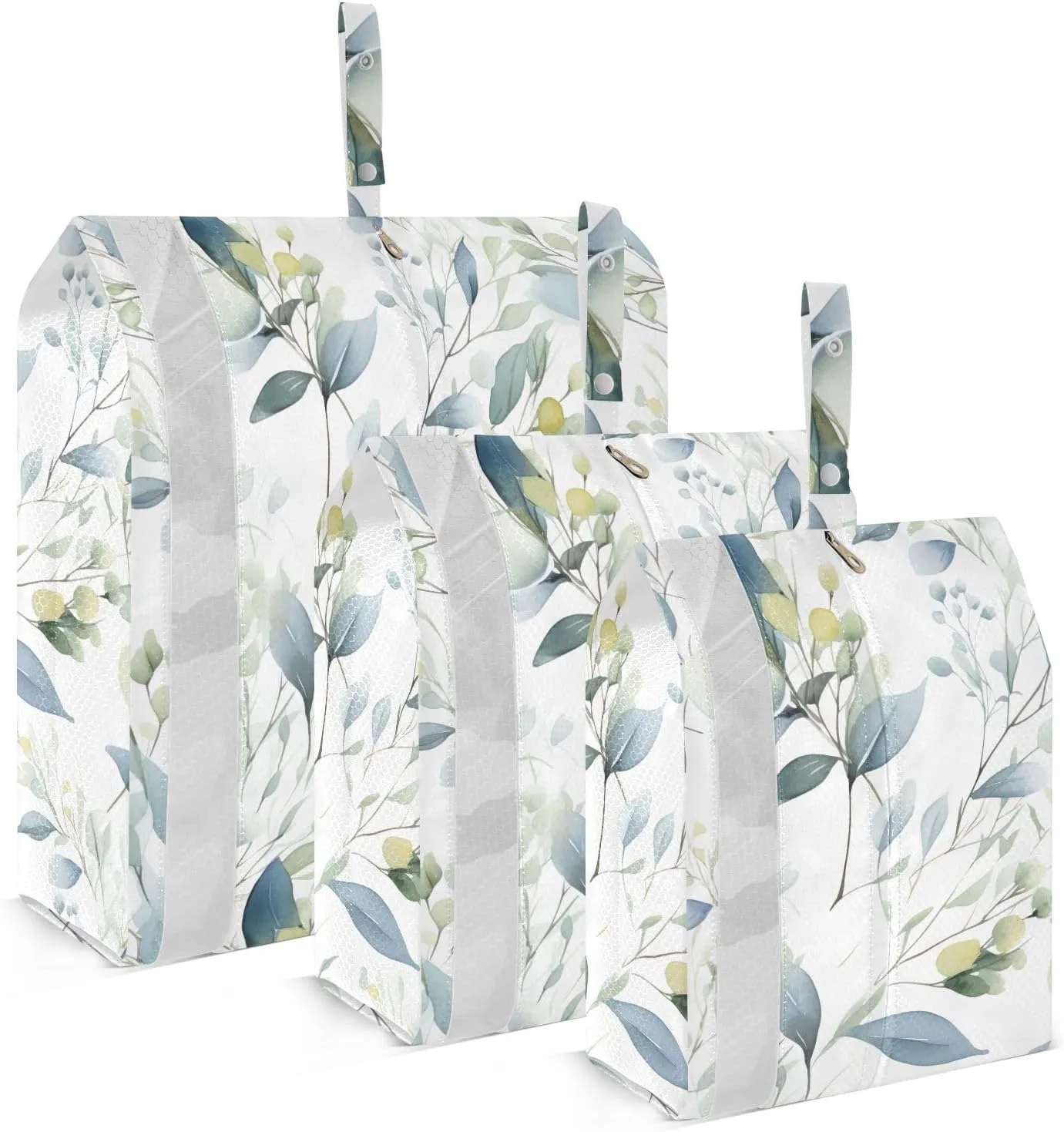 Leaves Floral Eucalyptus Packing Cubes for Travel 3 Set Compression Packing Cubes Luggage Organizers for Packing Compression